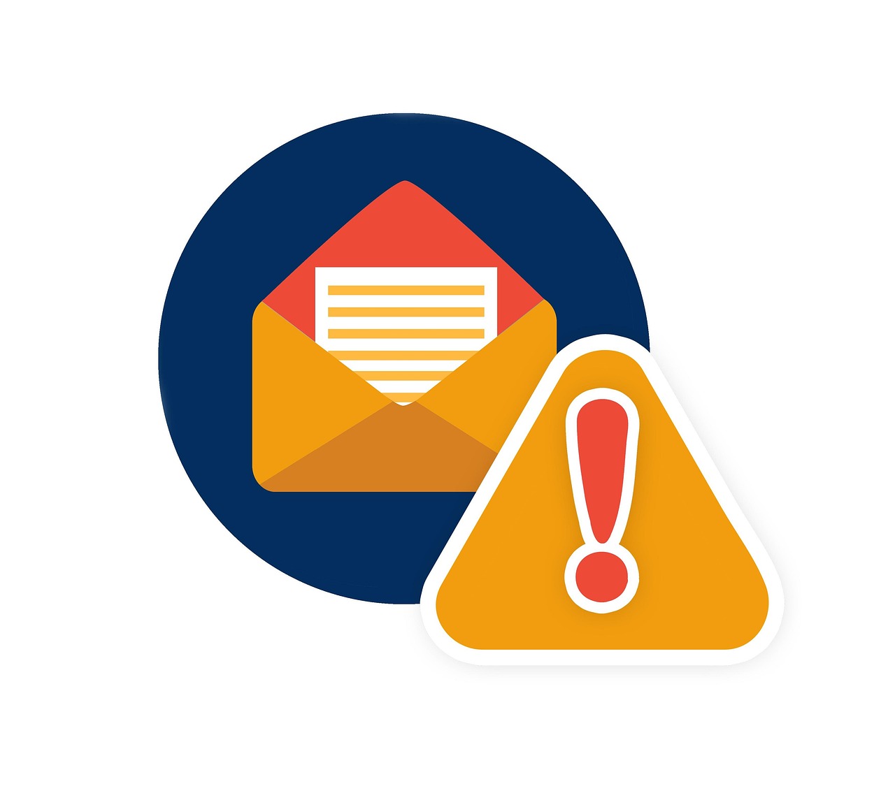 Open letter with a warning sign